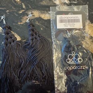 Paparazzi Midnight Black Tassel Earrings